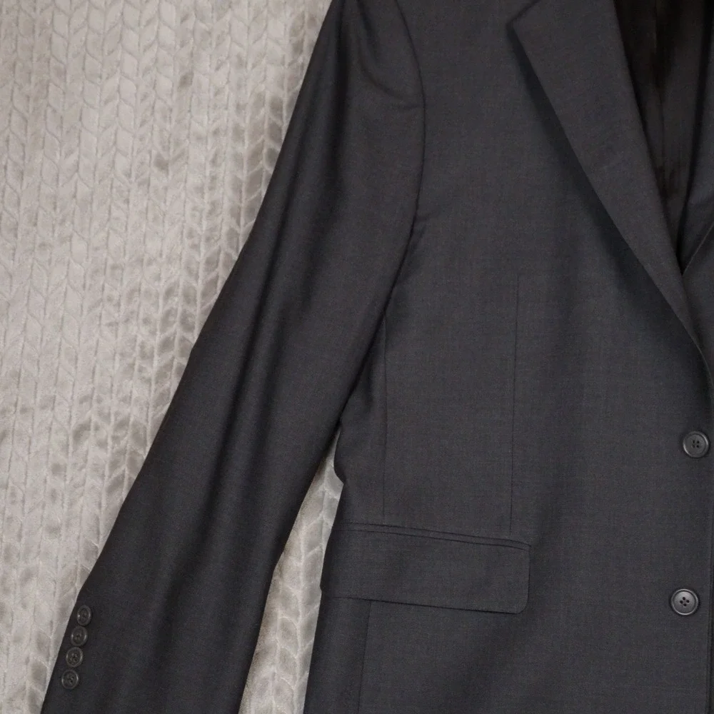 Brooks Brothers 346 Blazer Mens 41R Charcoal Grey Wool Stretch Sport Coat